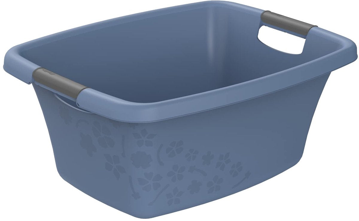 Rotho Blumen Wäschekorb 25l Horizontblau