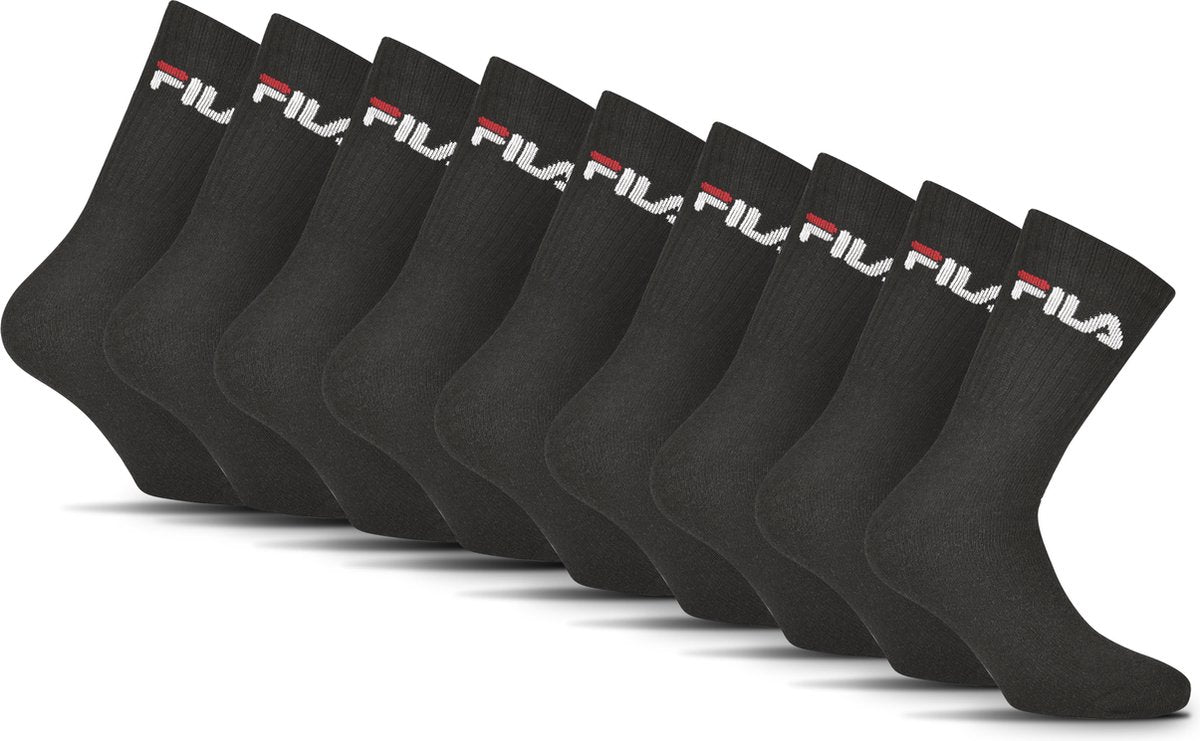 Fila Tennis-Sportsocken – Größe 35 38 – 9er-Pack – Schwarz