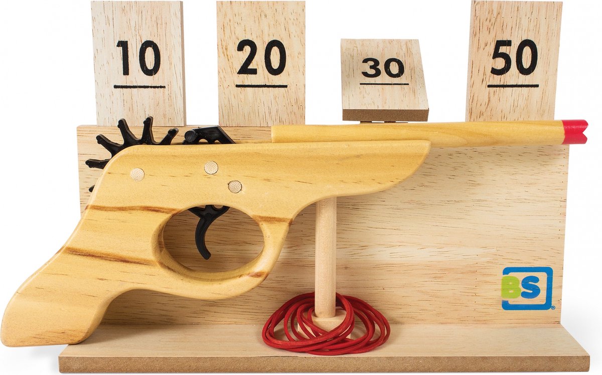 Bs Toys Schießspiel aus Holz mit Zielscheibe, 14-tlg.