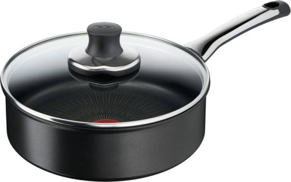Tefal Excellence Bratpfanne mit Deckel – Induktion – 24 cm – Antihaftbeschichtung – Temperatursensor – Schwarz