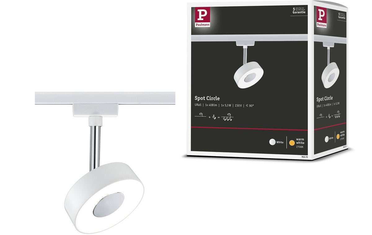 Paulmann Urail Rail Spot Circle 250lm 5,3w 2700k 230v weiß
