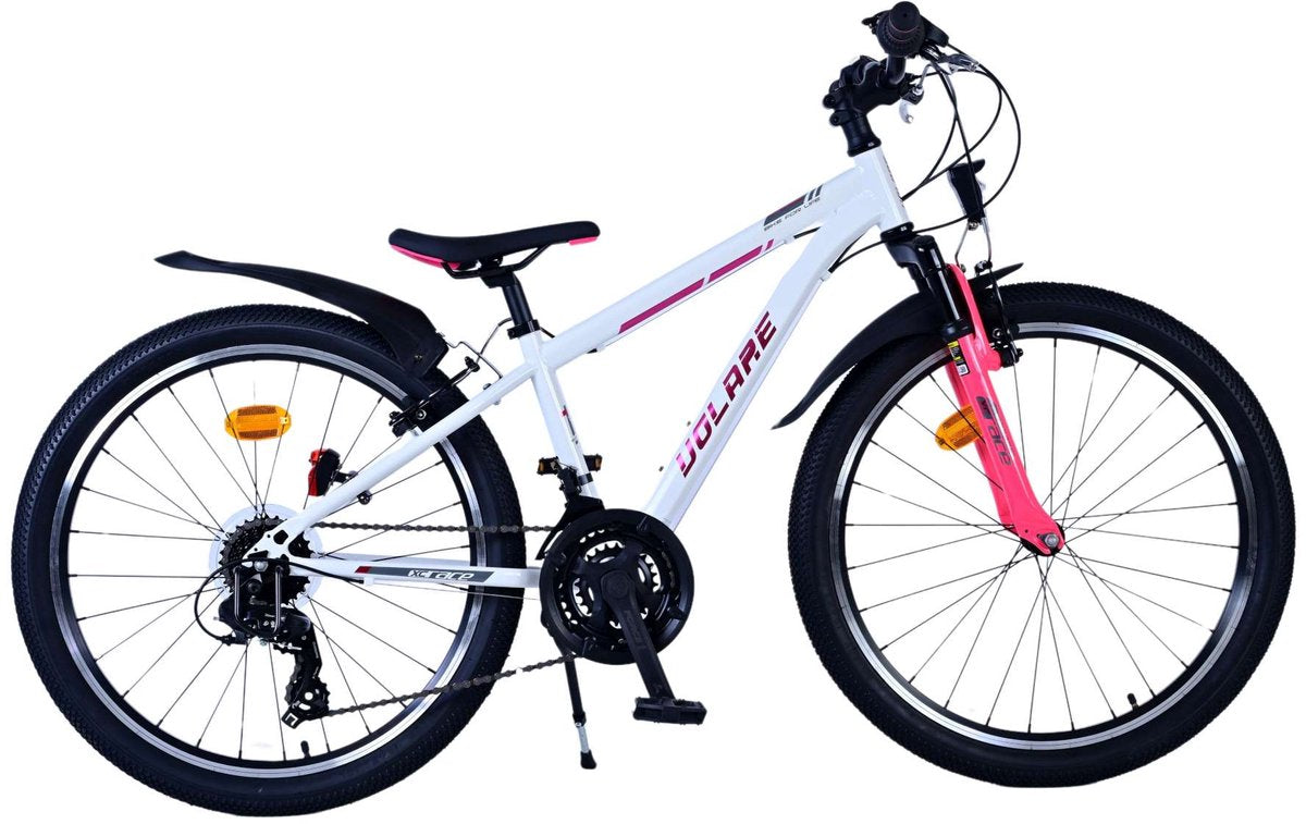 Volare XC Race Kinderfahrrad – 24 Zoll – Weiß Rosa – 21 Gänge