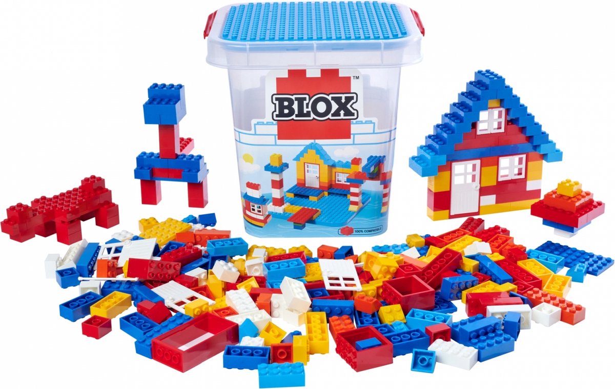 Androni Blox-Bausteine – 250 Stück | Stadt | klassische Bausteine | mit Lego-Bausteinen kombinierbar | Straßen | Stadt | passend für Lego-Bauplatte | passend für Lego