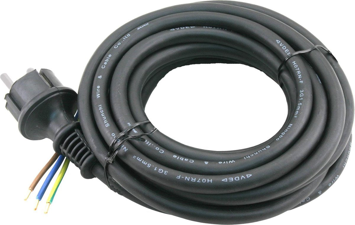 Q-Link-Erdungskabel - 3500 W - 3 x 1,5 mm - 5 m - Schwarz