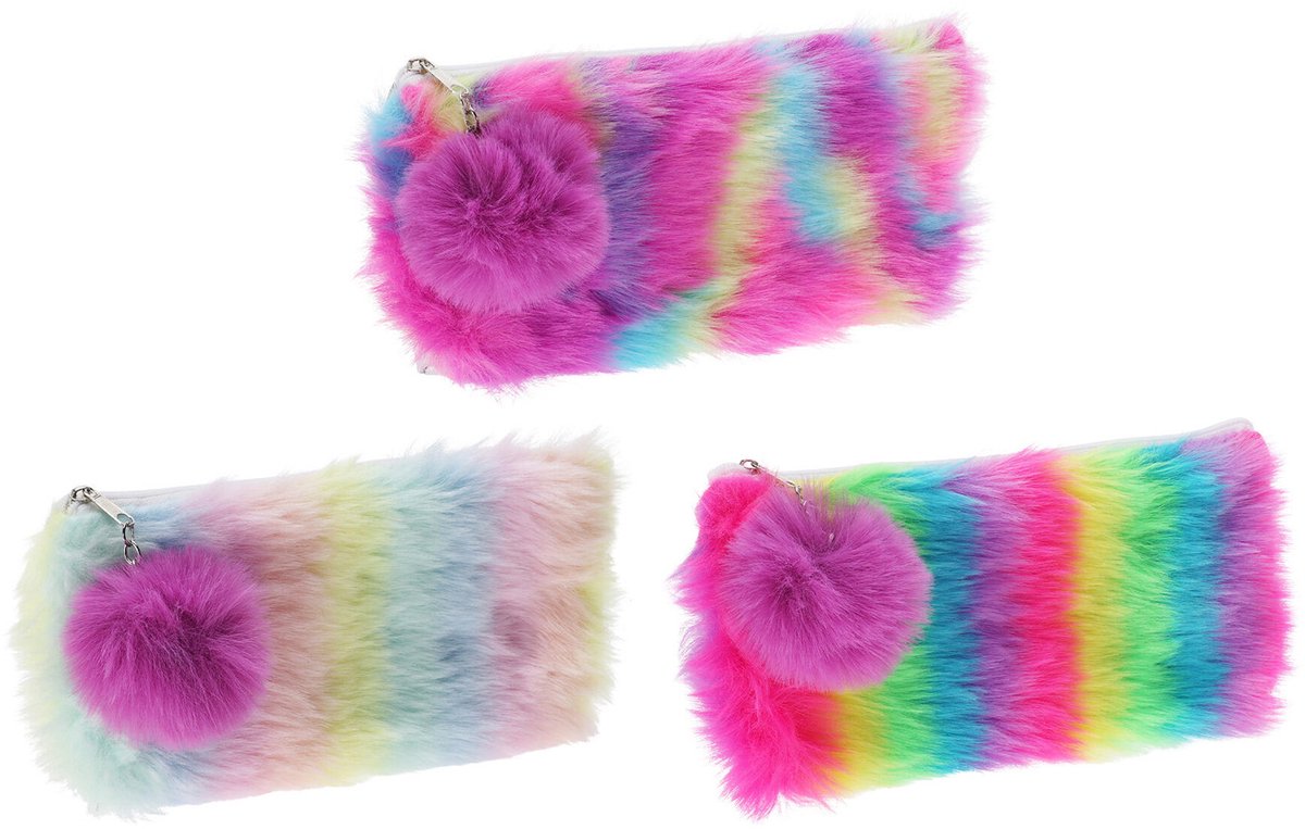 Koopman Federmäppchen Regenbogenplüsch, 20,5 cm