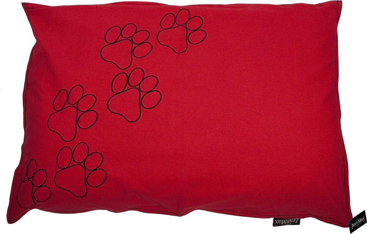 Lex max hondenkussen happy feet rood - 100 x 70cm