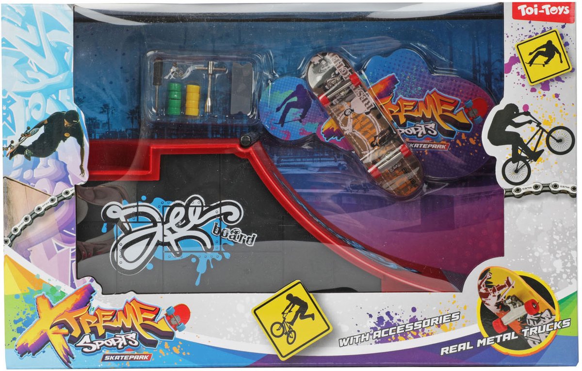 Toi-toys Fingerskateboard oder BMX-Fahrrad mit Skatebahn