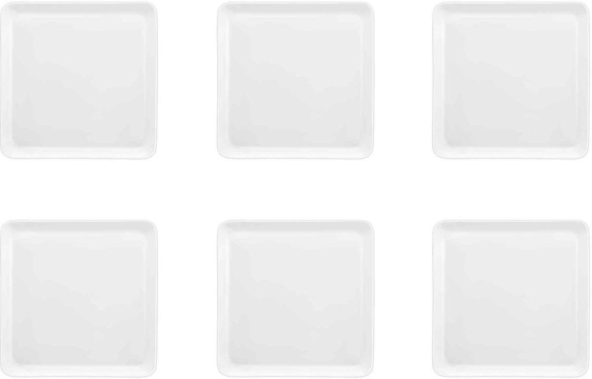 Medard de Noblat – Yaka weiß – quadratischer Speiseteller 25,5 x 25,5 cm – 6 Stück – Porzellan