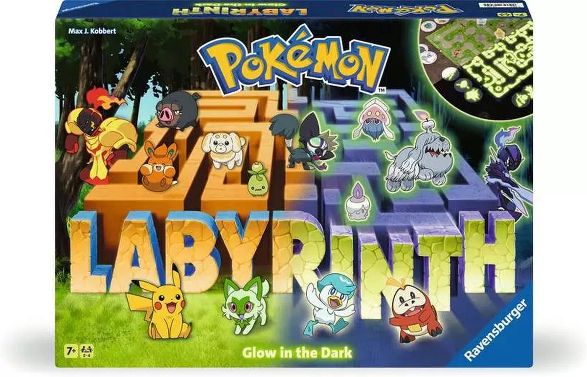 Ravensburger – Pokémon Labyrinth leuchtet im Dunkeln – Strategie-Brettspiel