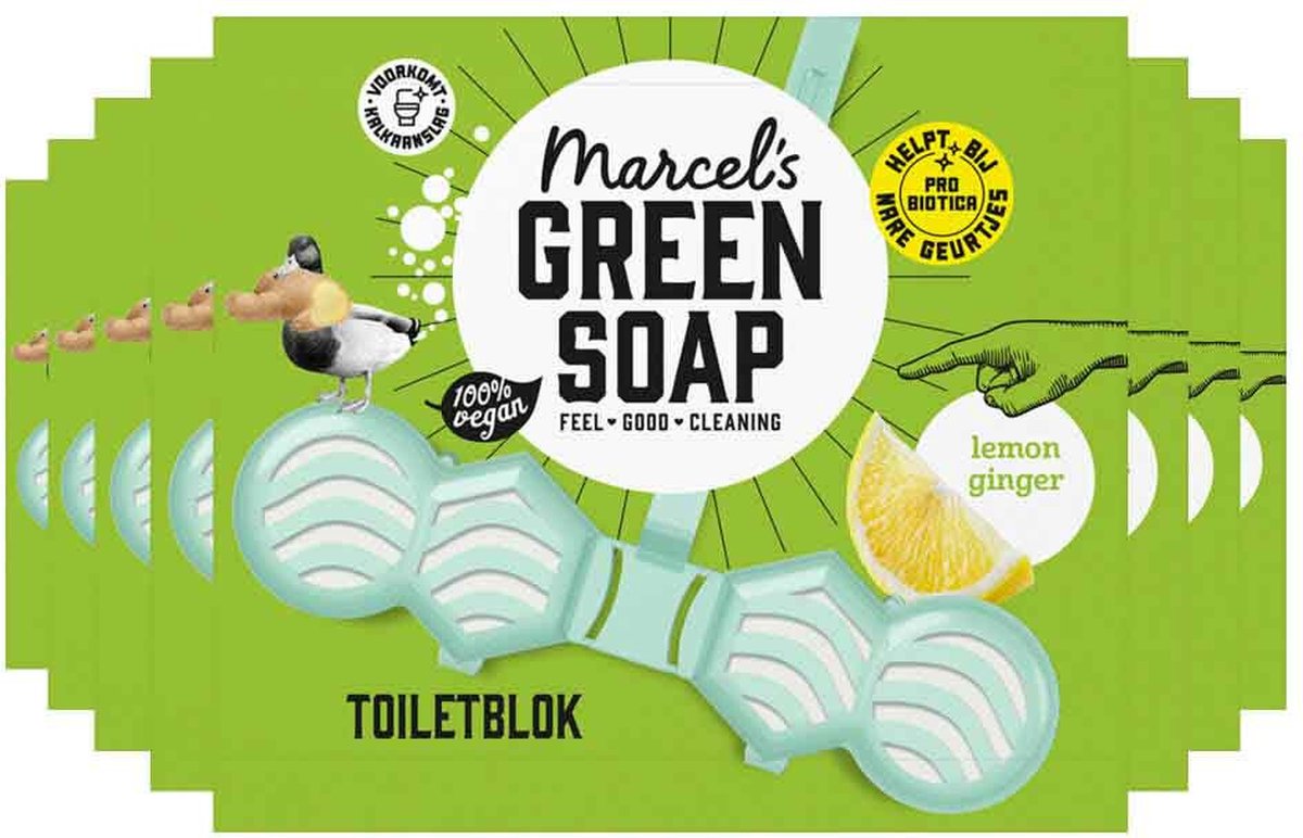 Marcel's green soap toiletblok - citroen gember - 8 x 35 gram