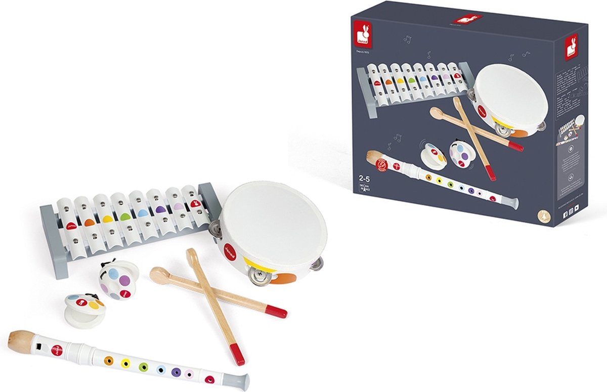 Janod - Konfetti - Musikinstrumenten-Set - für kleine Musiker