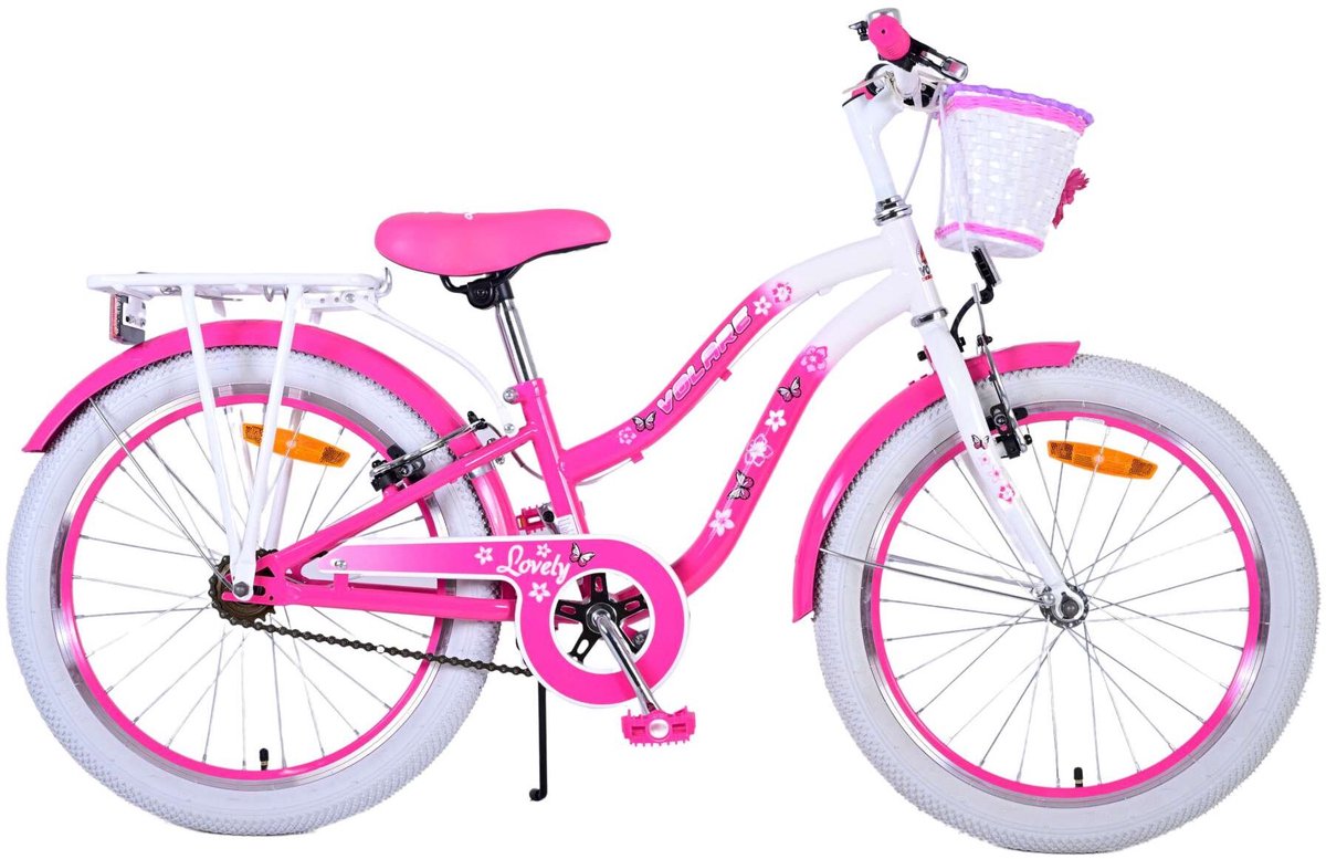 Volare Lovely Kinderfahrrad – Mädchen – 20 Zoll – Rosa – Zwei Handbremsen