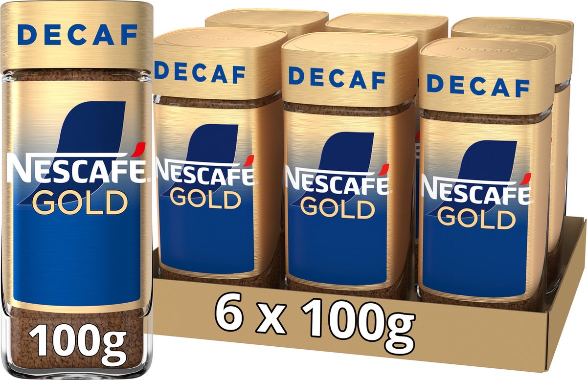 Nescafé Gold Decafé Instantkaffee – 6 Kannen x 100 g