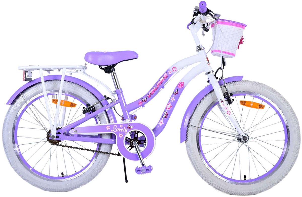 Volare schönes Kinderfahrrad – Mädchen – 20 Zoll – Lila – zwei Handbremsen