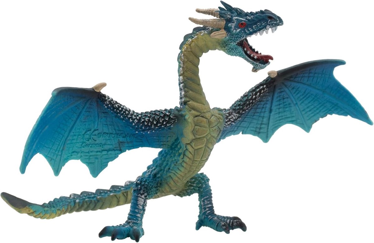 Bullyland 75592 – Spielfigur fliegender türkisfarbener Drache – ca. 10,3 cm – lebensechte und detaillierte Gestaltung – ideal als Fantasiefigur, Dekoration oder kleines Geschenk für Kinder ab 3 Jahren.