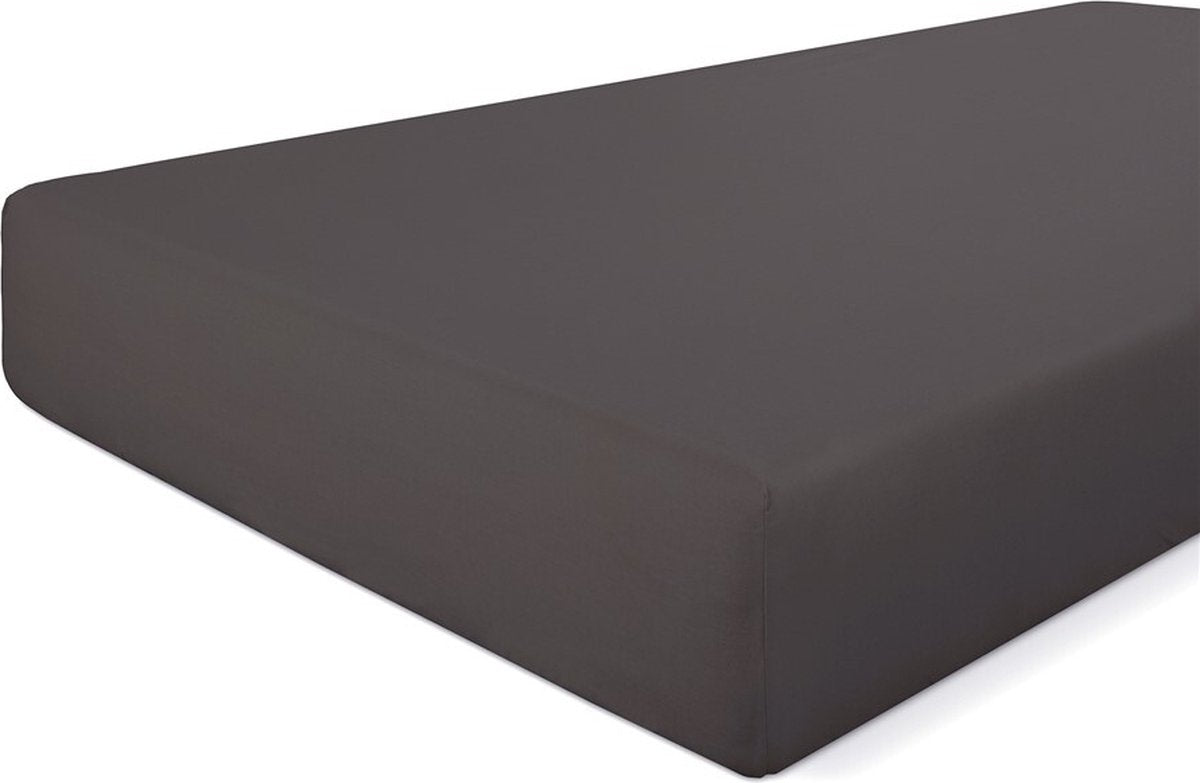 Walra hoeslaken crispy cotton - 80x200 - 100% katoen - antraciet