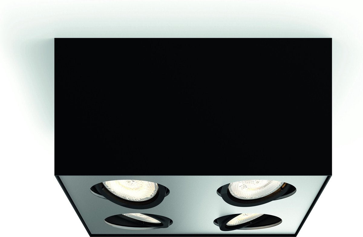 Philips led philips box opbouwspot - 4-lichts - zwart