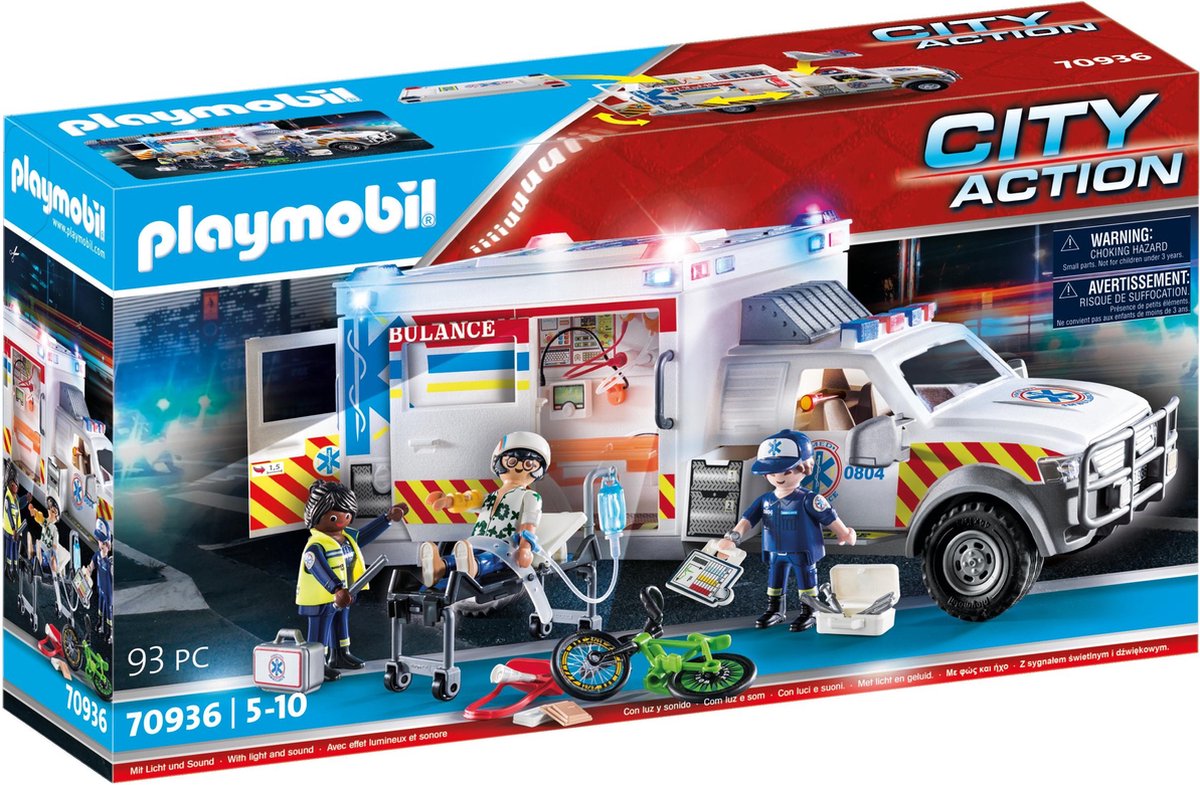 Playmobil 70936 Rettungsfahrzeug: US -Krankenwagen