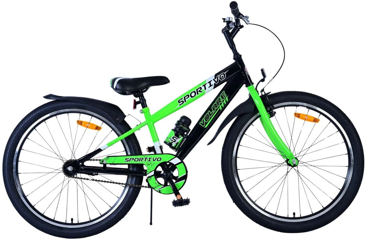 Volare Sportivo Kinderfahrrad - Jungen - 24 Zoll - Schwarz Grün