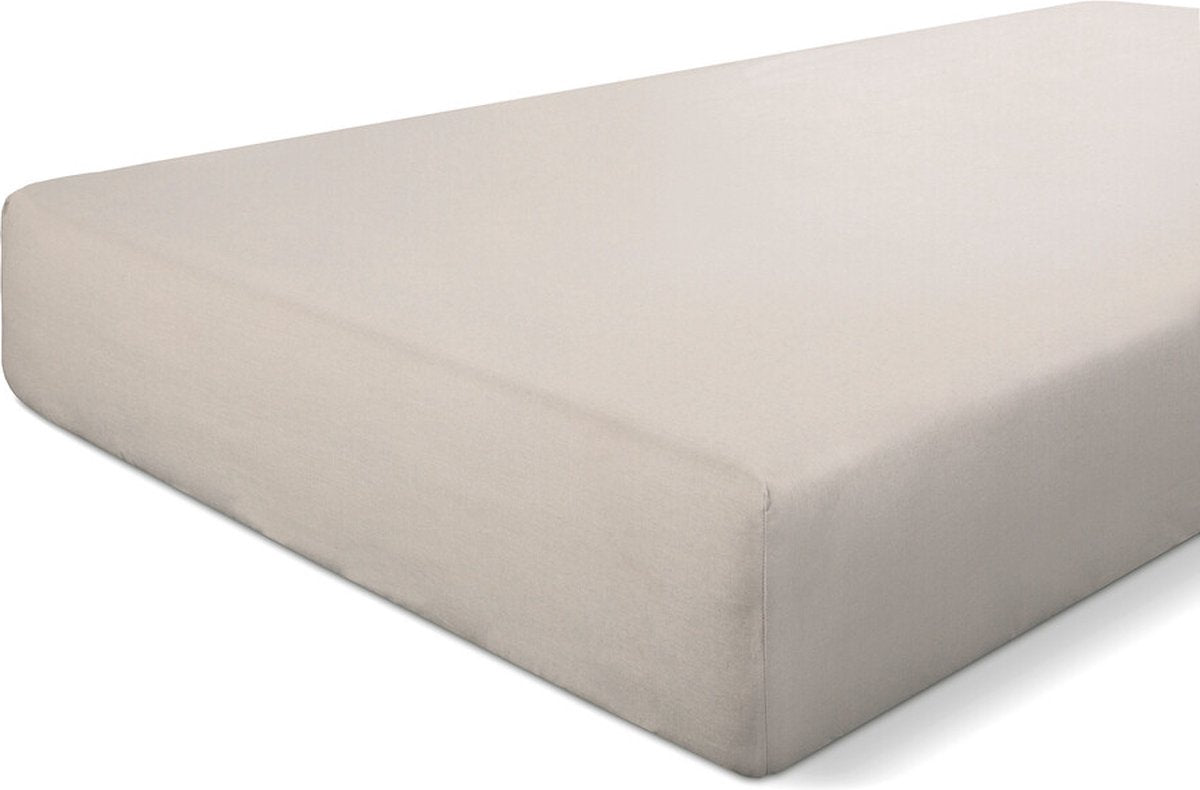 Walra hoeslaken crispy cotton - 180x200 - 100% katoen - zand