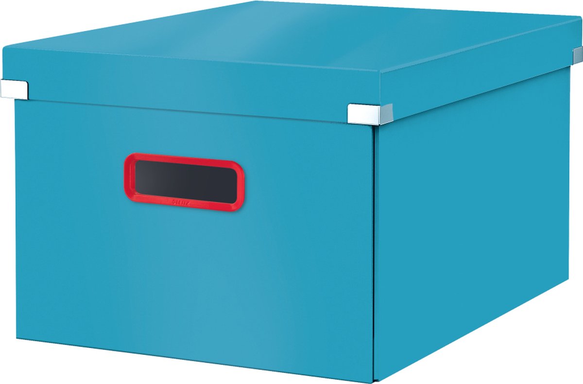 Leitz Cozy Click Store mittelgroße A4-Aufbewahrungsbox – 85 % recycelter Karton – faltbare Archivbox mit Deckel – 28,1 x 20 x 37 cm (BxHxT) – heiteres Blau