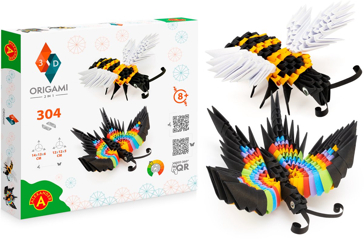 Alexander Toys Origami 3D mit Schmetterling, 304-tlg