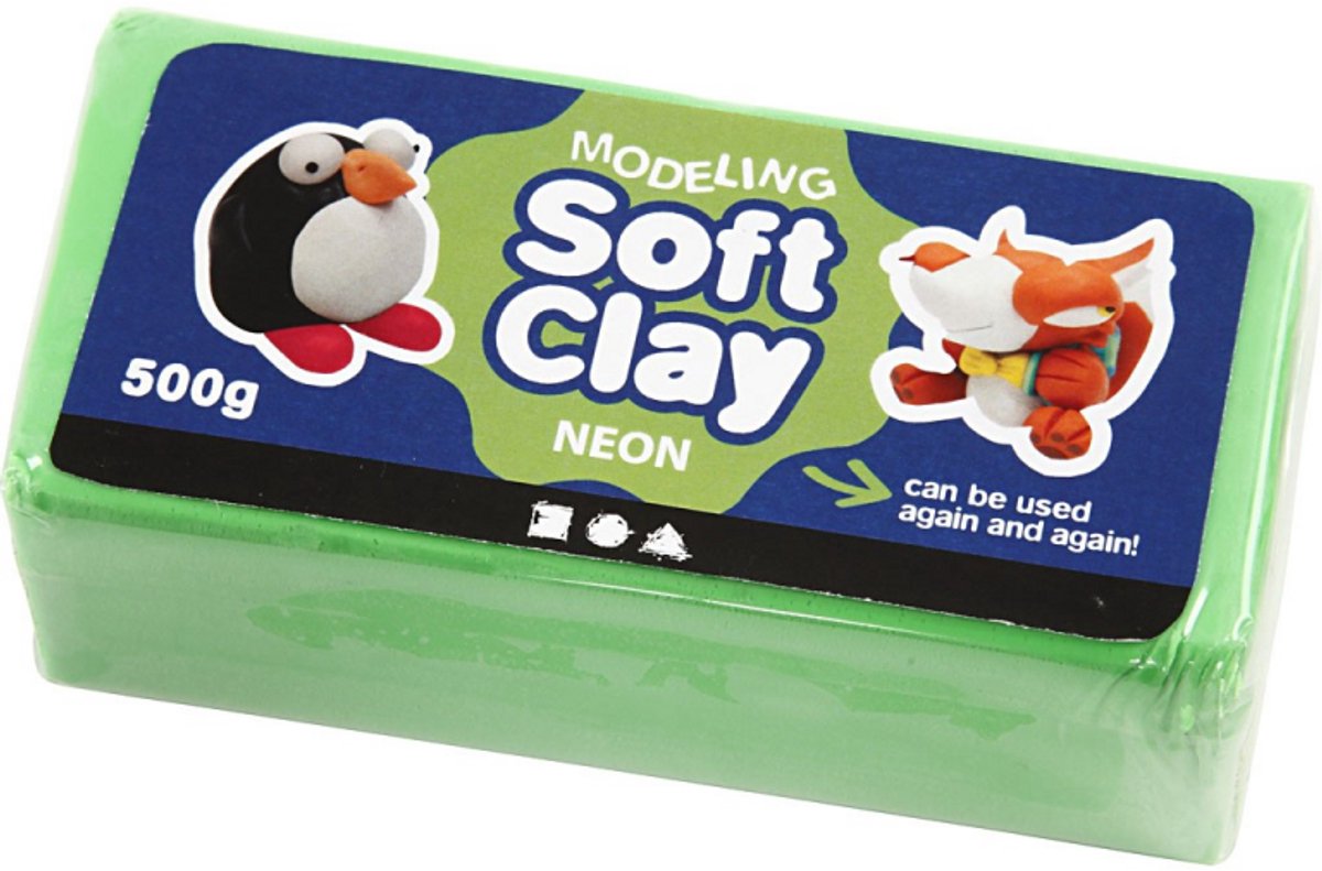 Creativ Company Soft Clay - Neongrün, 500gr.