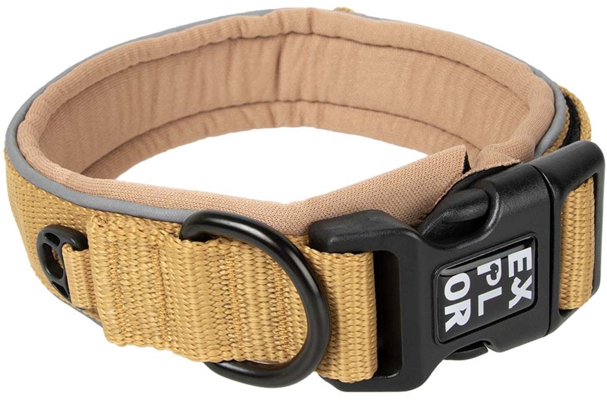Explor Duvoplus Ultimate Fit Halsband, bequem, klassisch für Hunde, S-34–38 cm, Honiggold