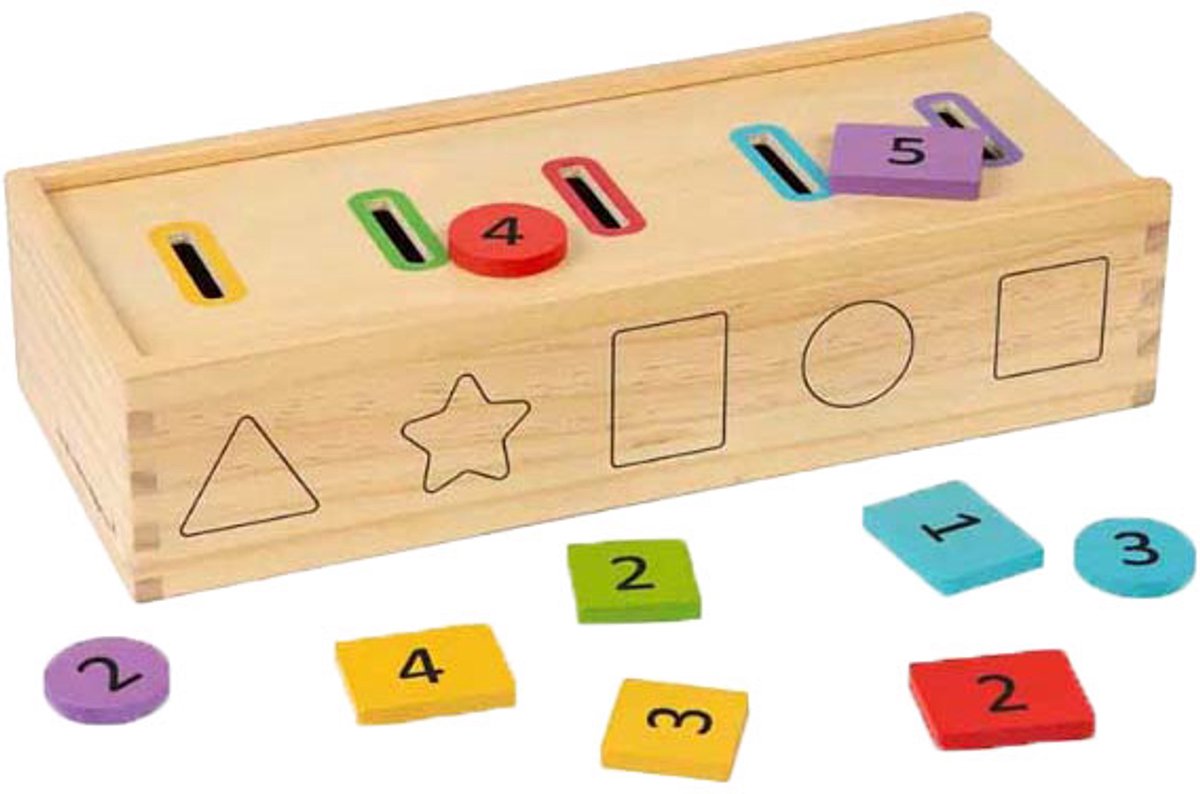 Bigjigs Sortierbox aus Holz, 27-teilig.