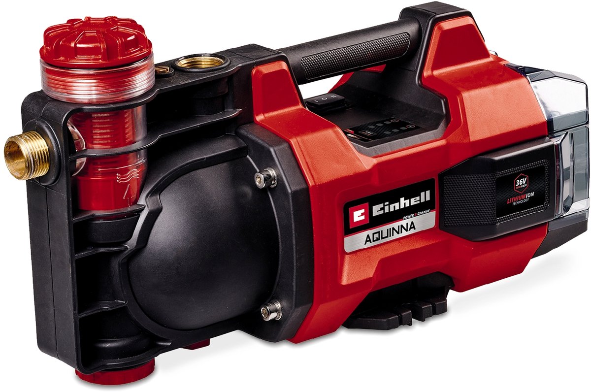Einhell Akku-Gartenpumpe Aquinna 36 38 F LED Li Solo – Power X-Change – 36 V Li-Ion – 3800 l/h – max. Saughöhe: 37 m - Eco-Boost-Modus - Überlast- und Frostschutz - exkl. Akku und Ladegerät