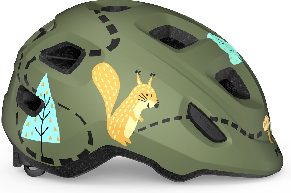 Mit Hurra Kinderhelm - Kinderfahrradhelm - Größe xs s (46-52cm) - grüner Wald matt