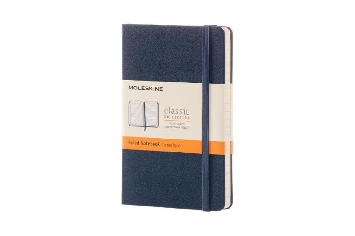 Klassisches Moleskine-Notizbuch – Tasche – Hardcover – liniert – Saphirblau