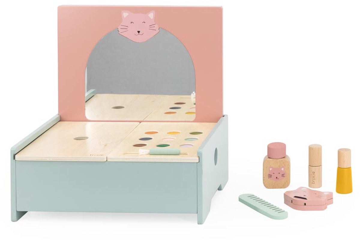 Trixie Schminktisch aus Holz – Lernspielzeug – Holzspielzeug – Rollenspiel