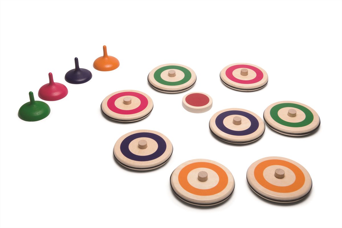 BS Toys Indoor-Curling-Spiel aus Holz, 13-tlg.