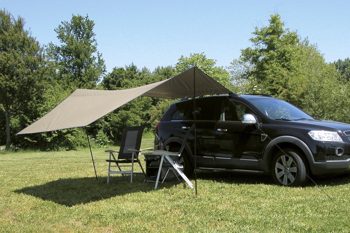 Eurotrail Tarp Carside 3,6 x 3,5 m Polyester Stahlbraun 6-teilig
