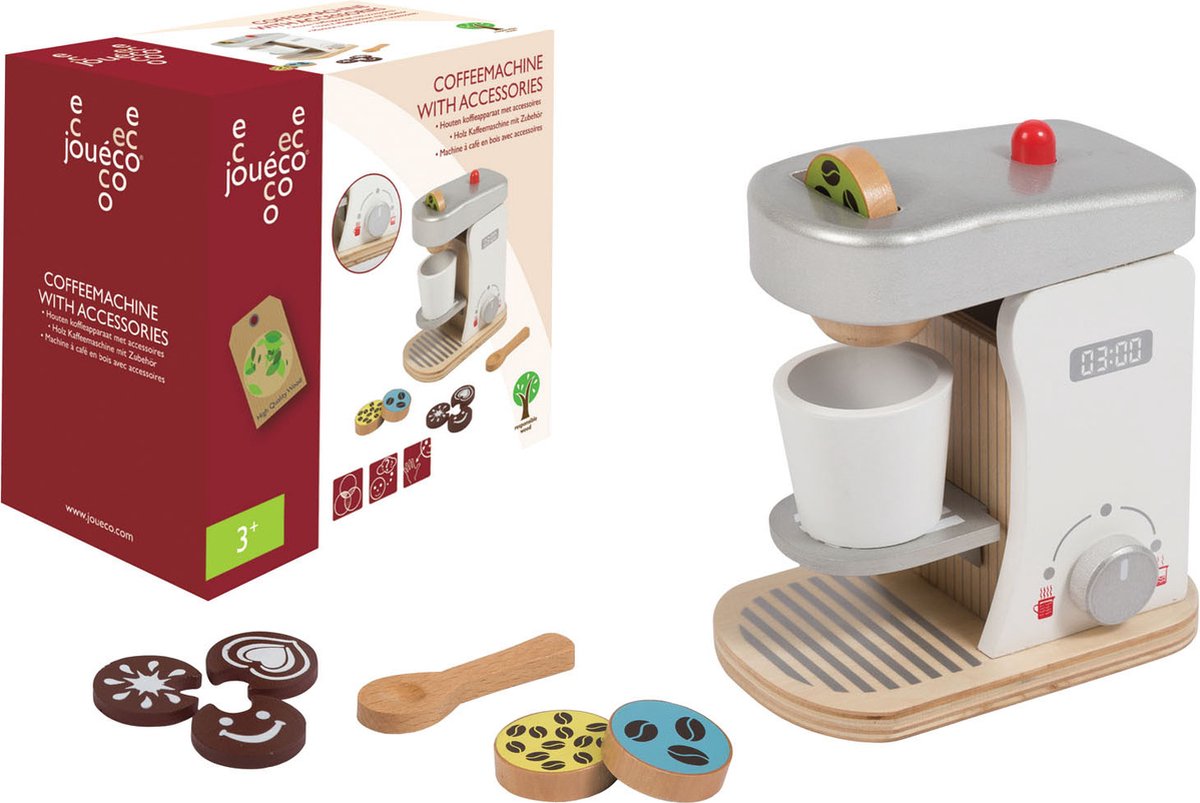 Jouéco-Kaffeemaschine aus Holz mit Zubehör