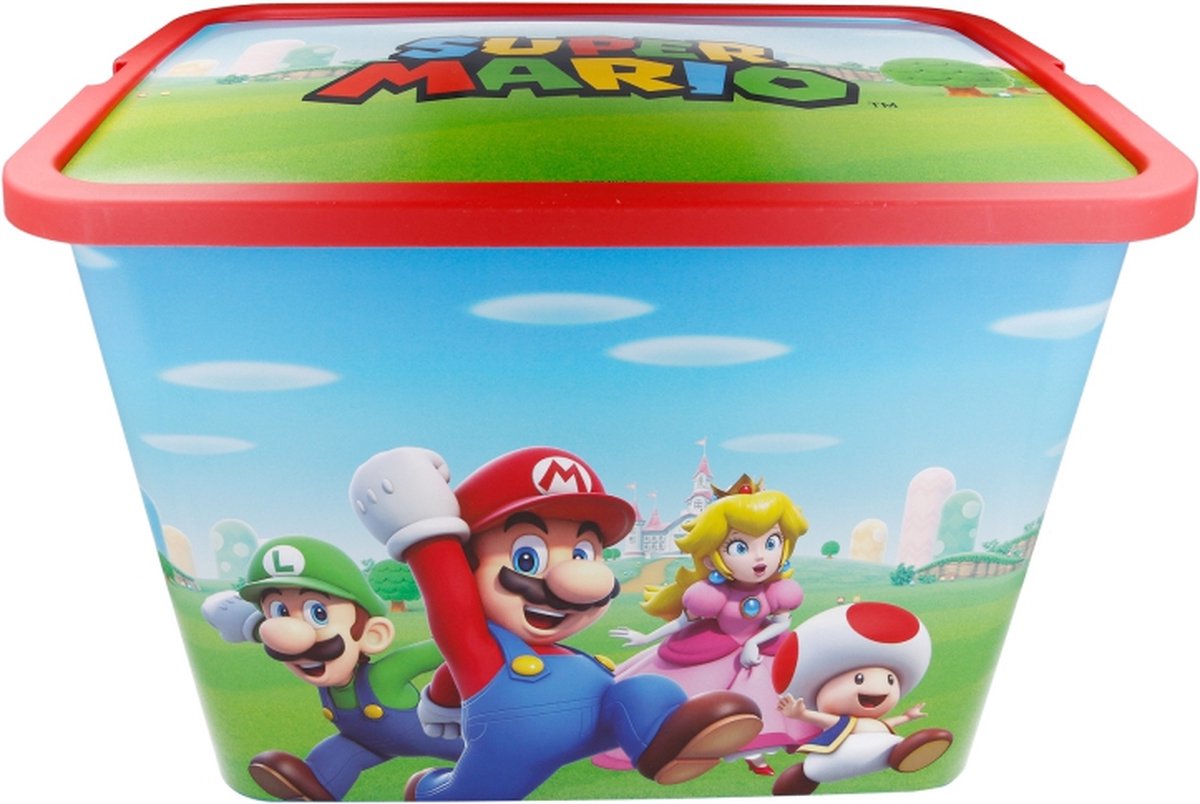 Stor Aufbewahrungsbox Super Mario 23 Liter grün blau rot