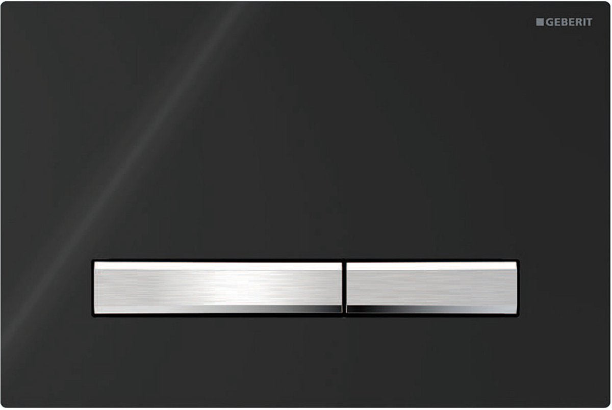 Geberit sigma50 bedieningsplaat - 2-toets spoeling - vierkant - dualflush - zwart