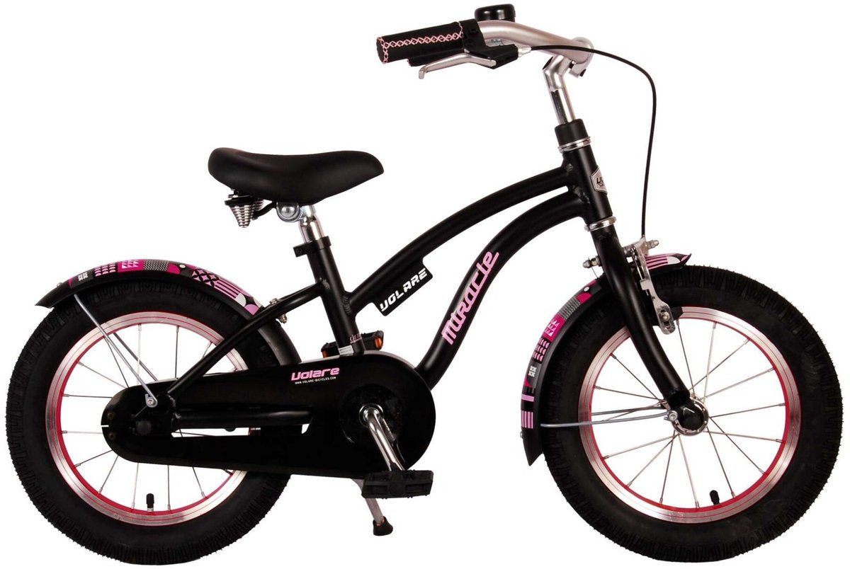 Volare Miracle Cruiser Kinderfahrrad - Mädchen - 16 Zoll - Matt Black - Prime Collection