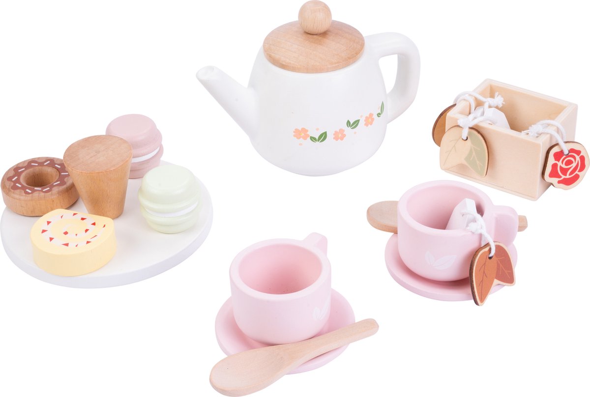 Teespielset aus Holz, 17-teilig