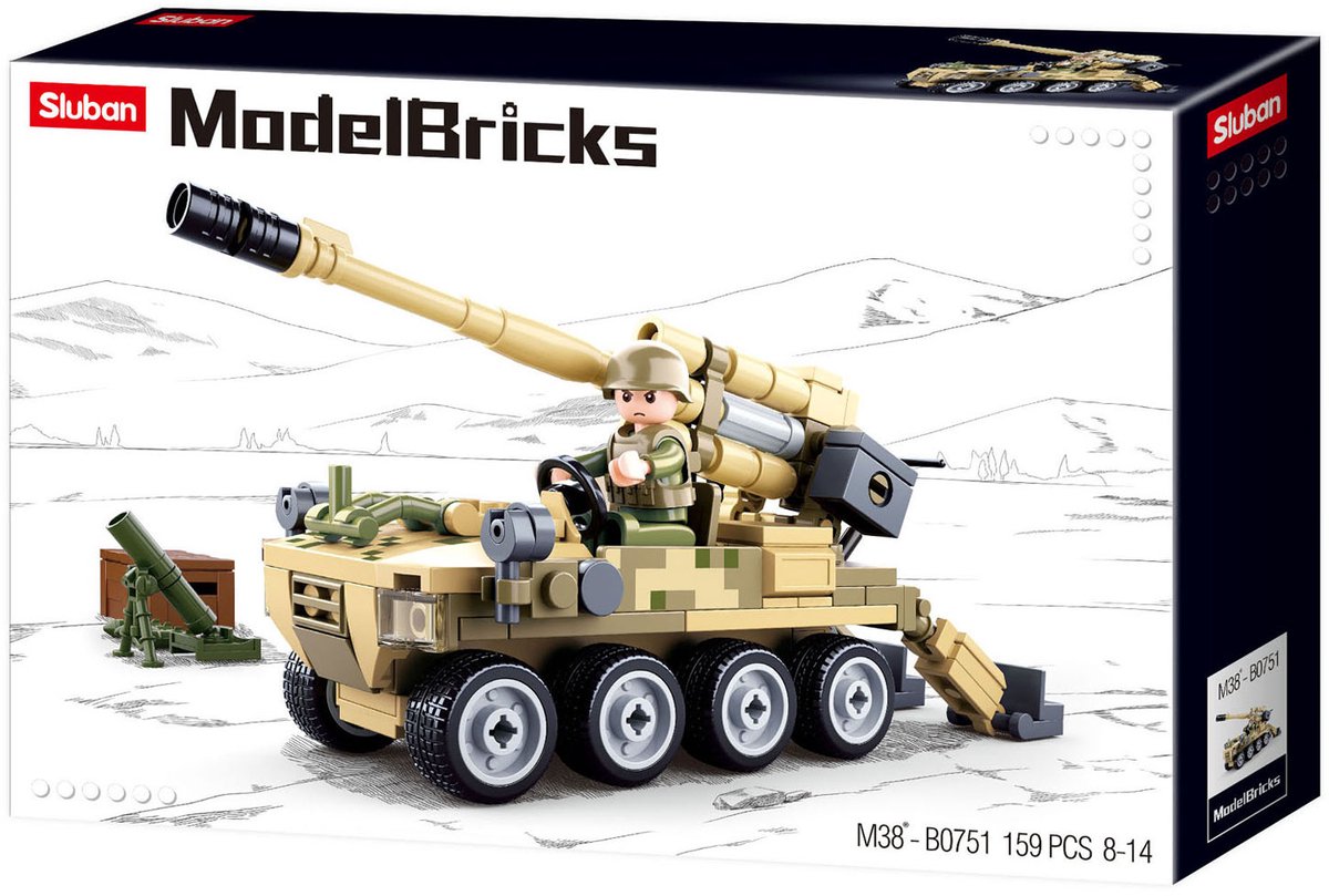 Sluban-Modellsteine 8x8 mobile Kanone (m38-b0751)