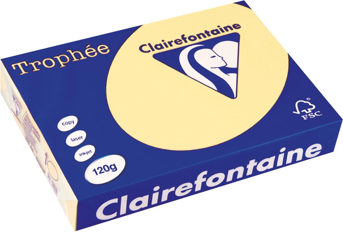 Clairefontaine Trophäe Pastell A4 Kanariengelb 120 g 250 Blatt