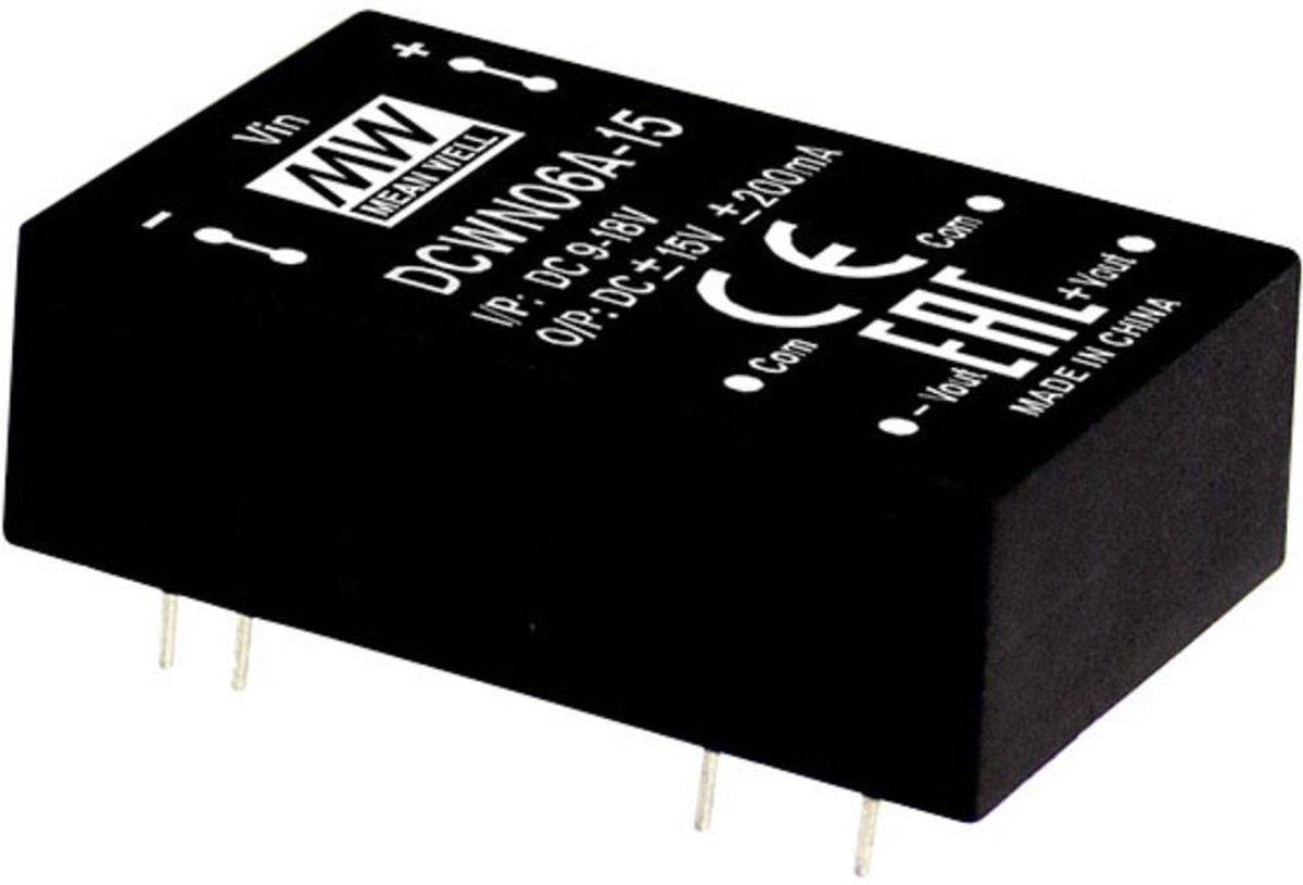 MW Mean Well DCWN06C-05 DC-DC-Wandlermodul 500 MA 6 W Anzahl der Ausgänge: 2 x Inhalt 1 Stück