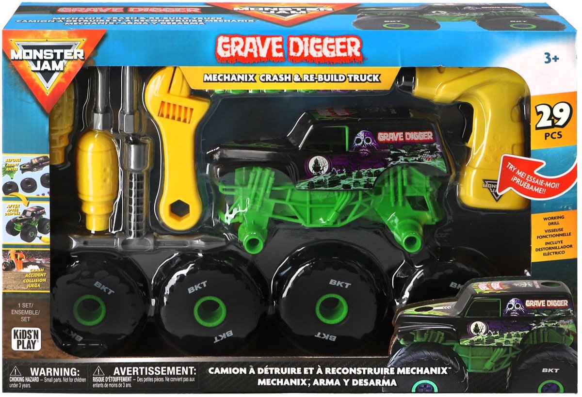 Hot Wheels Monster Jam Mechanix 1:18 Bau- und Umbau-Totengräber