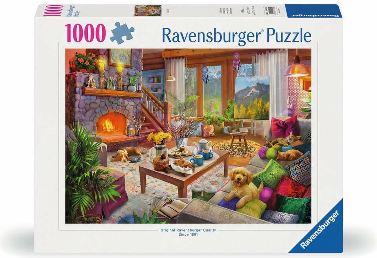 Ravensburger Puzzle Cozy Cabin 1000 Teile Landschaftspuzzle.