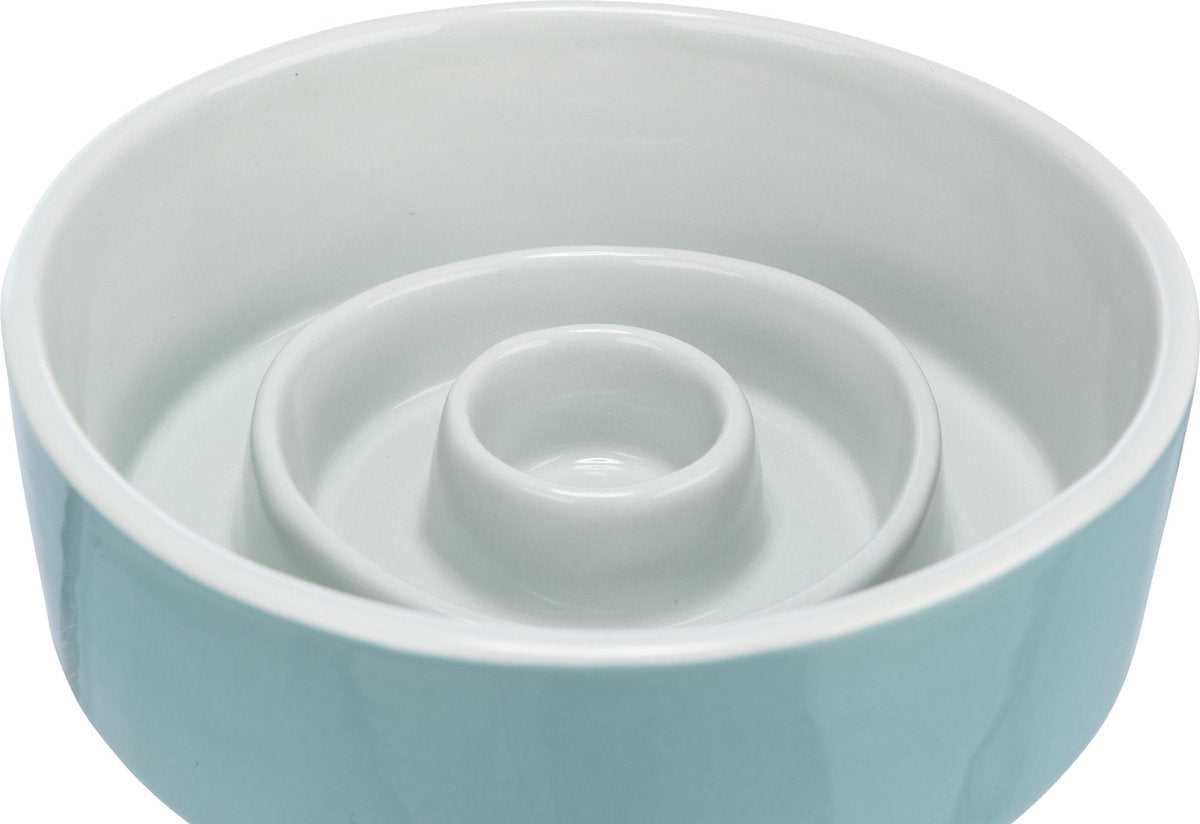 Trixie Futternapf für langsames Fressen, Keramik, graublau
