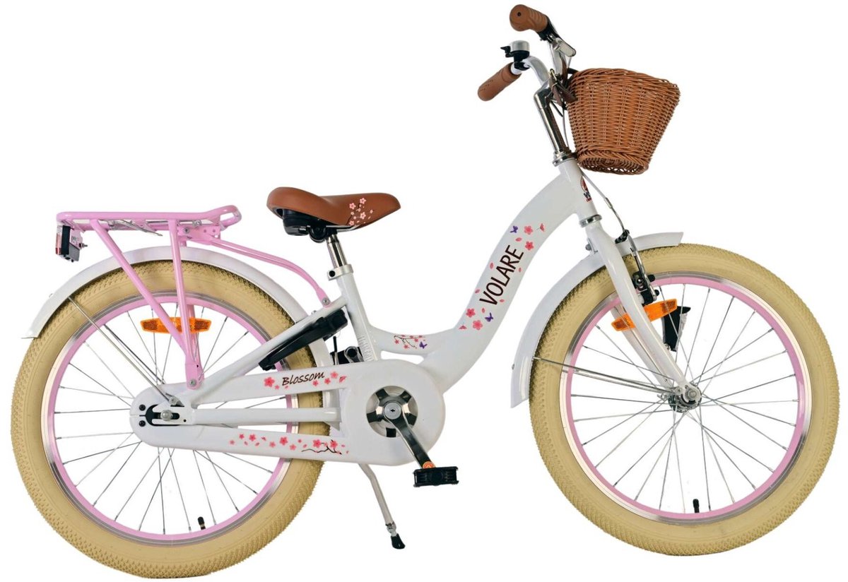 Volare Blossom Kinderfahrrad - Mädchen - 20 Zoll - Weiß