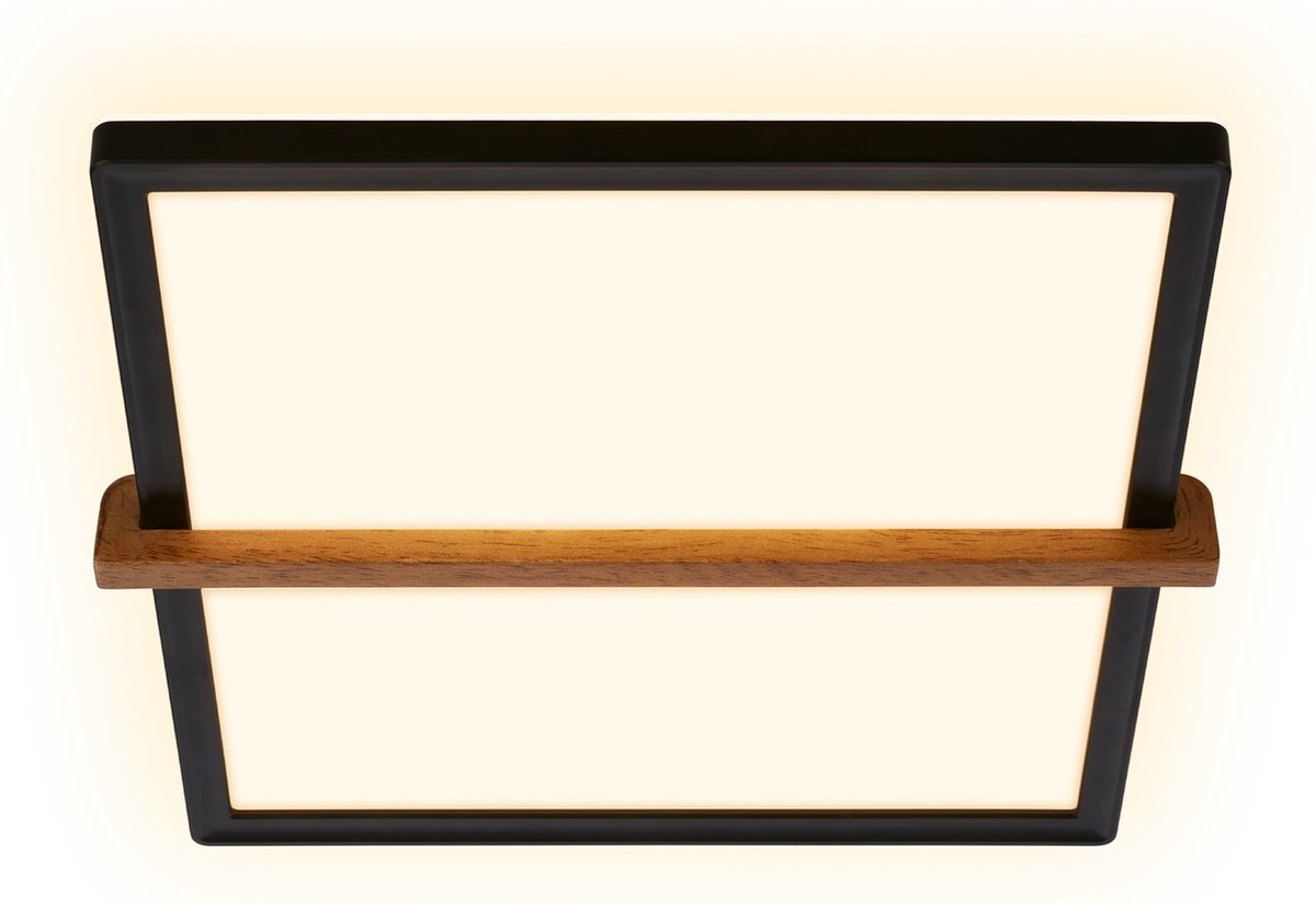 Briloner remsa - LED-Deckenleuchte - Deckenleuchte mit indirektem Licht - warmweißes Licht - 29 x 31,5 x 4 cm - schwarzes Holz