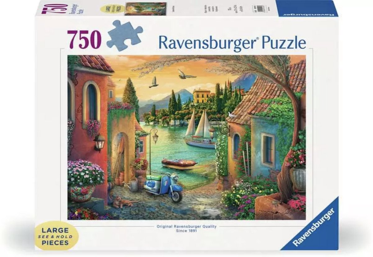 Ravensburger Puzzle „Idyllischer Comer See“ – 750 XL-Teile für Erwachsene.