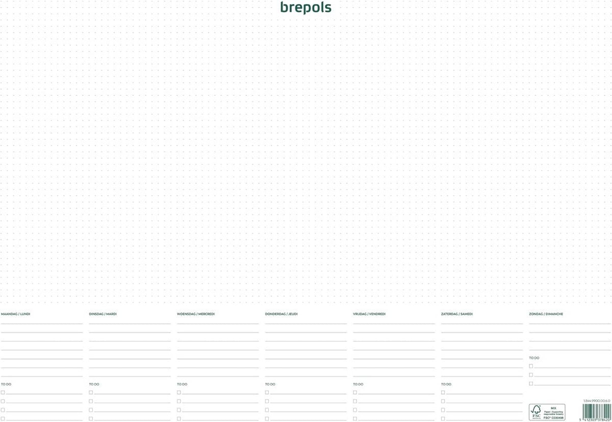 Brepols Schreibblock mit Wochenkalender, undatiert